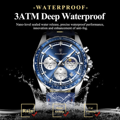 Velmora™ - Luxury Chronograph Leather Watch