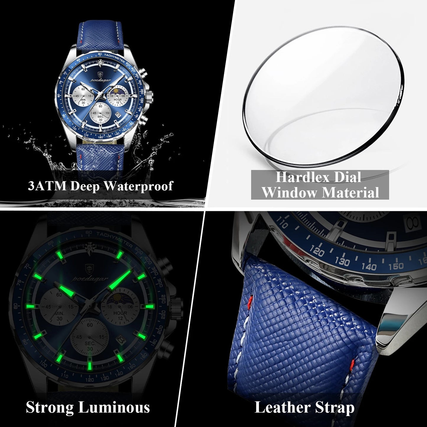 Velmora™ - Luxury Chronograph Leather Watch