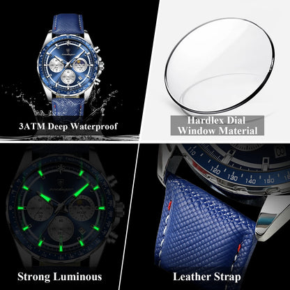 Velmora™ - Luxury Chronograph Leather Watch