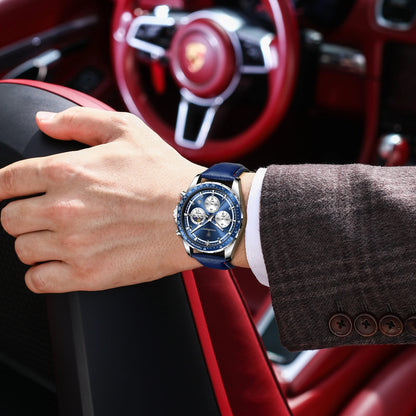 Velmora™ - Luxury Chronograph Leather Watch