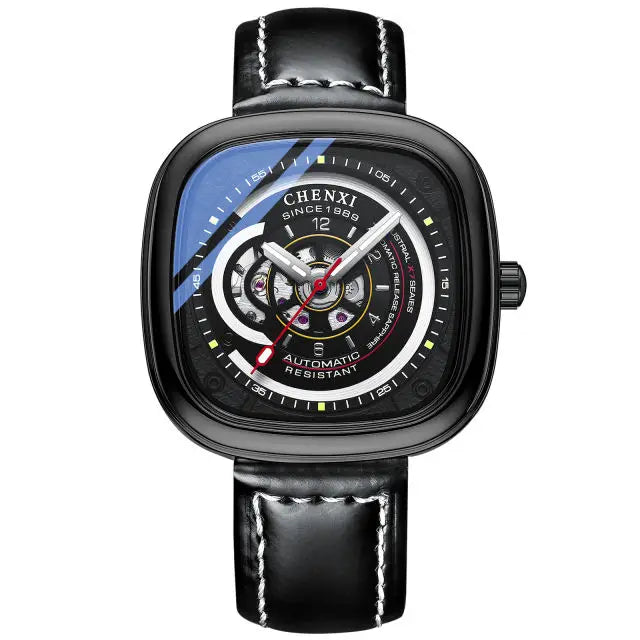 CHENXI Men's Square Watch, Black