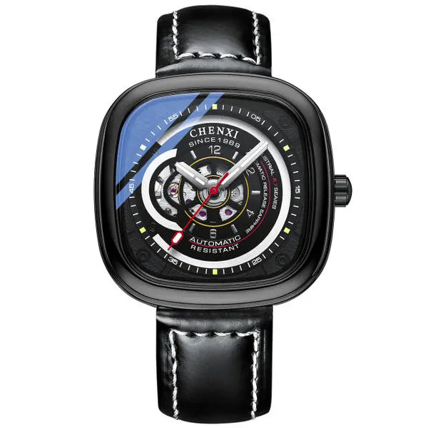 CHENXI Men's Square Watch, Black